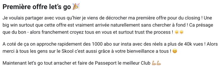 Témoignage client